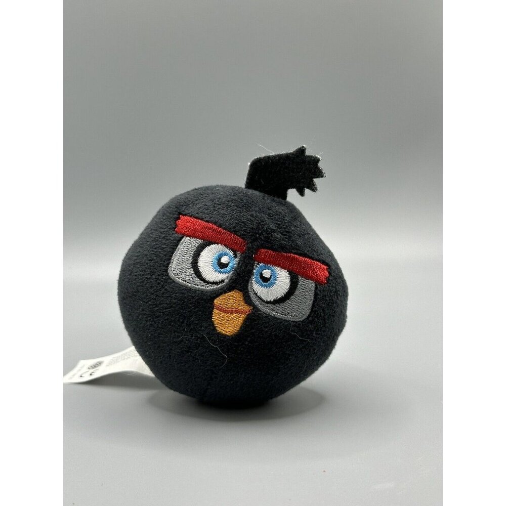 ANGRY BIRDS 4" Plush Black Bomb Bird 2021 Burger‎ King Kids Club Toy